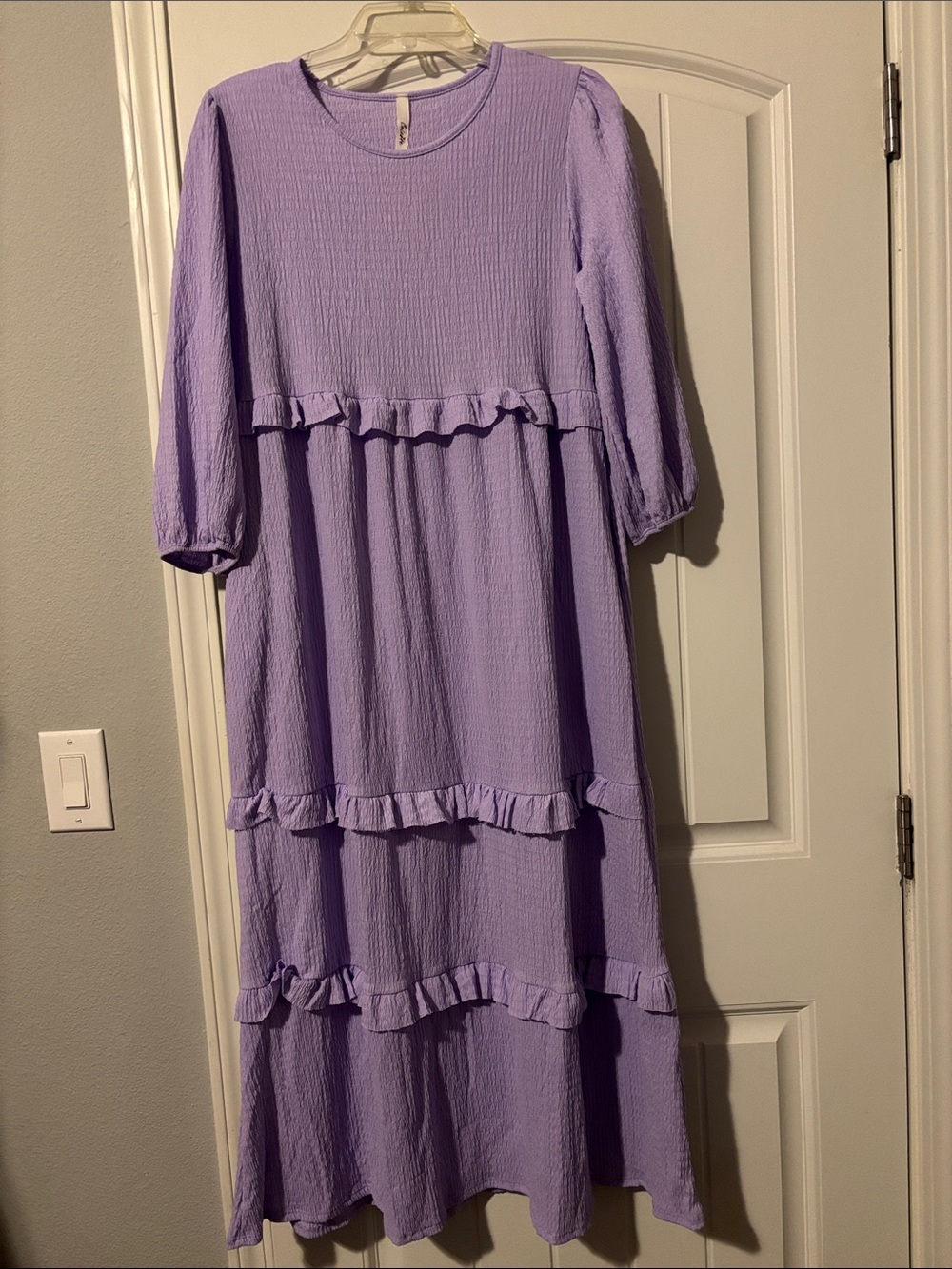 Lilac Ruffle Midi Dress